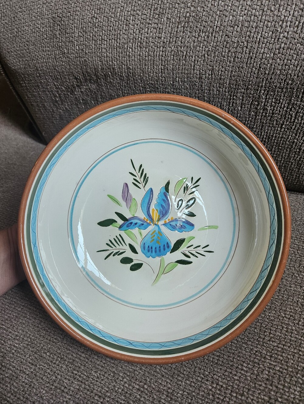 Vintage Stangl Pottery Country Garden Blue Iris 8" Serving Bowl